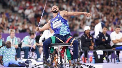 Cícero Nobre conquistou a medalha de bronze no lançamento de dardo F57 (que competem sentados)