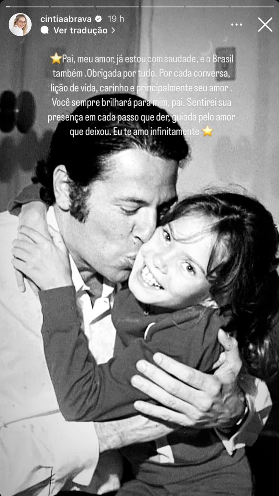 Cintia Abravanel postou uma foto ao lado do pai em suas redes sociais / Instagram/Cintia Abravanel