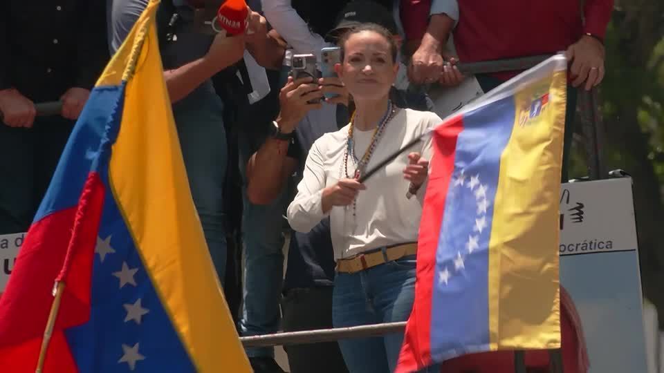 María Corina Machado faz sua primeira aparição pública desde 3 de agosto / REUTERS
