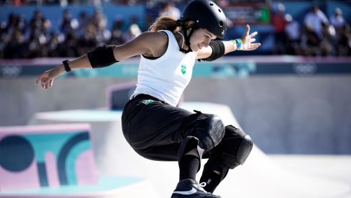Dora Varella na final do skate street da Olimpíada de Paris