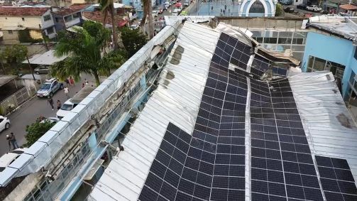 Imagem aérea mostra como ficou igreja no Recife após desabamento do telhado