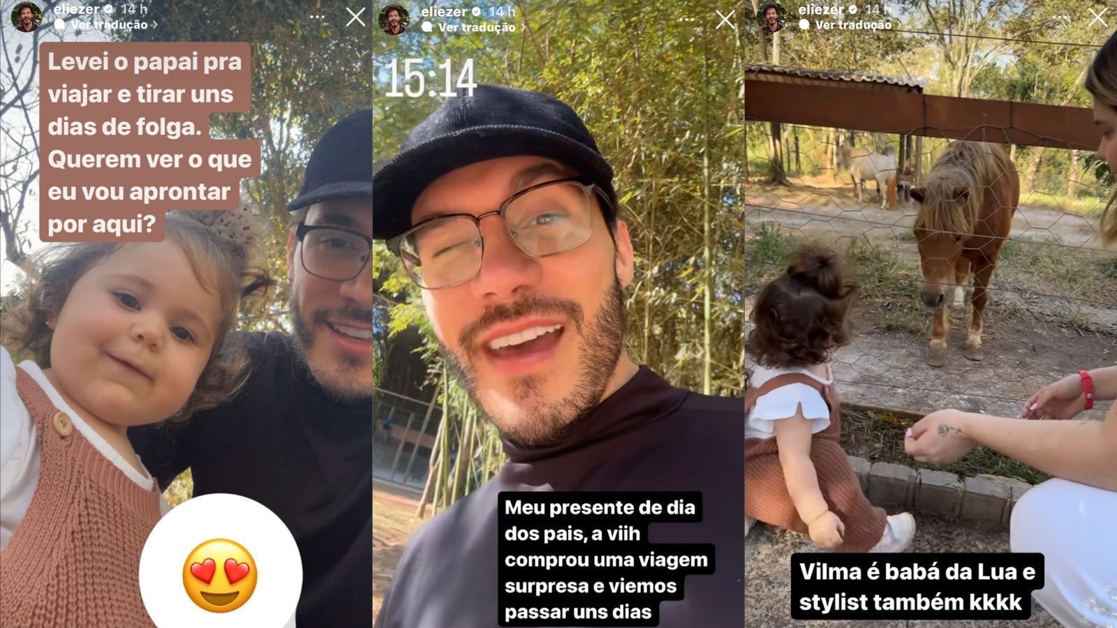 Empresário ganhou um vale descanso da mulher, grávida do segundo filho do casal / Instagram/Eliezer