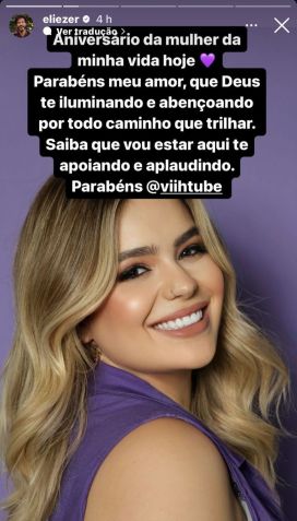 Eliezer se declarou à Viih Tube no aniversário de 24 anos da influenciadora / Instagram/Eliezer