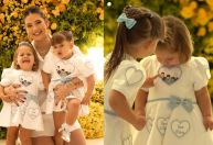 Filhas de Virginia usam vestido personalizado para Dia dos Pais; veja