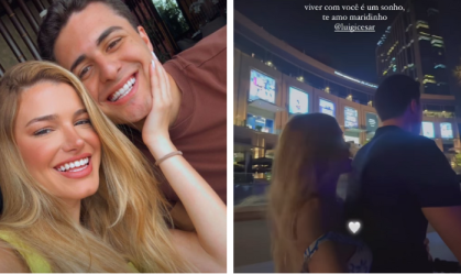 Filho de Cesar Filho e Elaine Mickely curte 1º dia de lua de mel em Dubai; veja