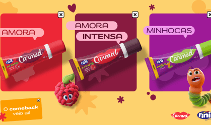 Linha Carmed Fini ganha os sabores amora, amora intensa e minhoca