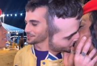 Ex-BBBs Fiuk e Lumena aparecem aos beijos em festa