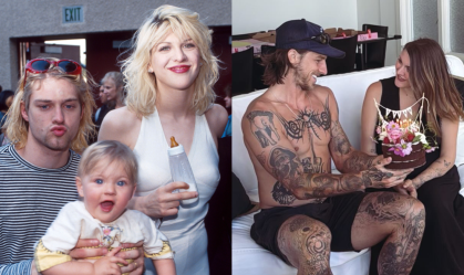 Filha de Kurt Cobain e Courtney Love aparece em foto rara; veja