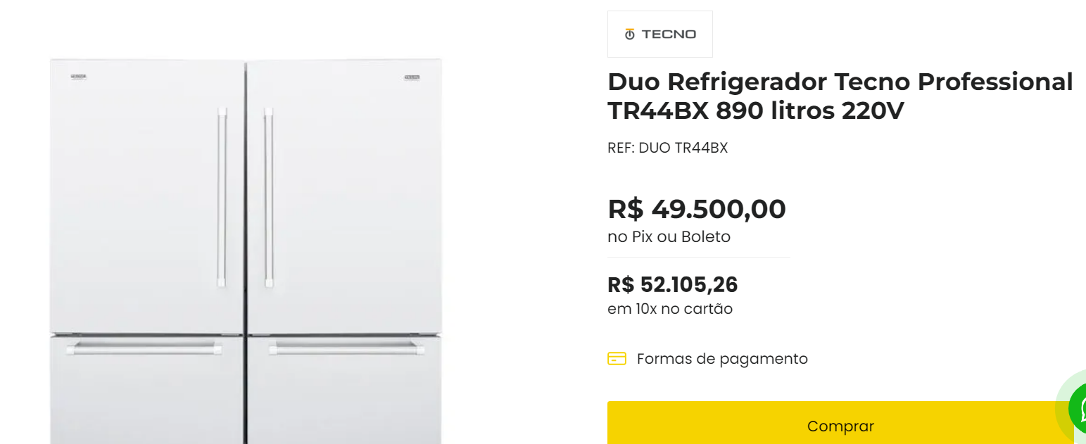 Virginia escolheu refrigerador de quase R$ 50 mil para sua casa / Reprodução/ Space Eletro