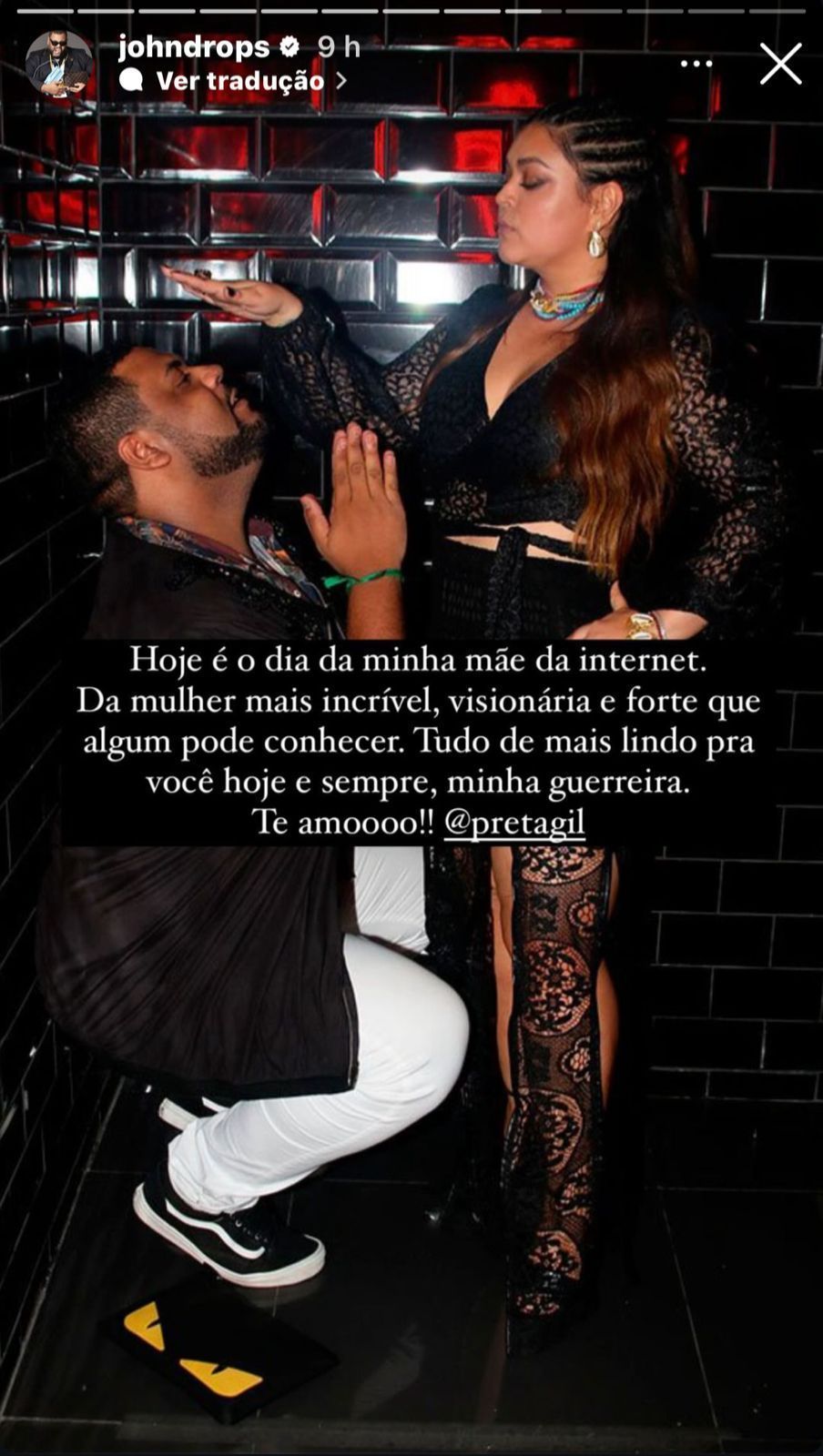 John Drops publicou texto para Preta Gil / Instagram/John Drops