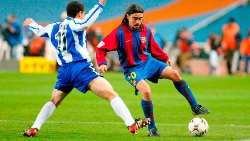 Juan Pablo Sorín em ação pelo Barcelona