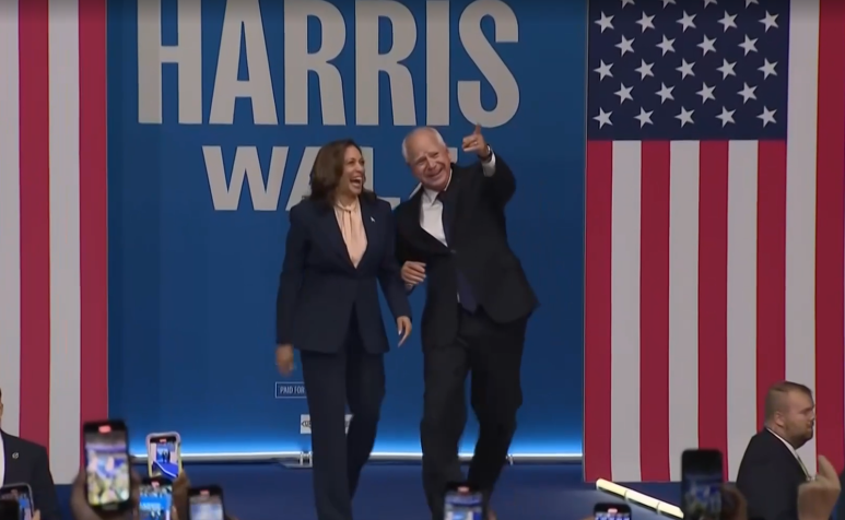 Kamala Harris e Tim Walz fazem primeiro comício nos EUA / U.S. NETWORK POOL