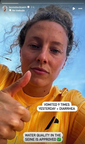 Leonie Beck fez postagem falando sobre a qualidade da água do Sena / Reprodução