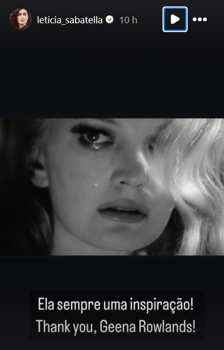Letícia Sabatella lamenta morte de Gena Rowlands. / Instagram/ Letícia Sabatella
