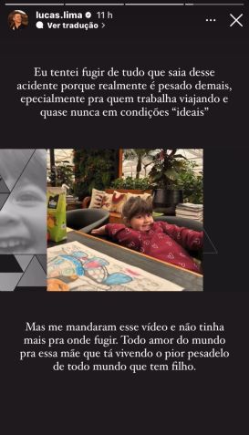 Lucas Lima compartilhou reportagem e se solidarizou com história de Liz / Instagram/Lucas Lima