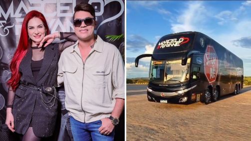 Dupla sertaneja Marcelo e Rayane são os novos donos do ônibus de Marília Mendonça