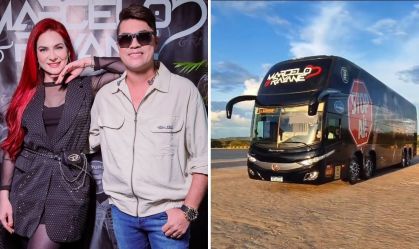 Dupla sertaneja Marcelo e Rayane são os novos donos do ônibus de Marília Mendonça