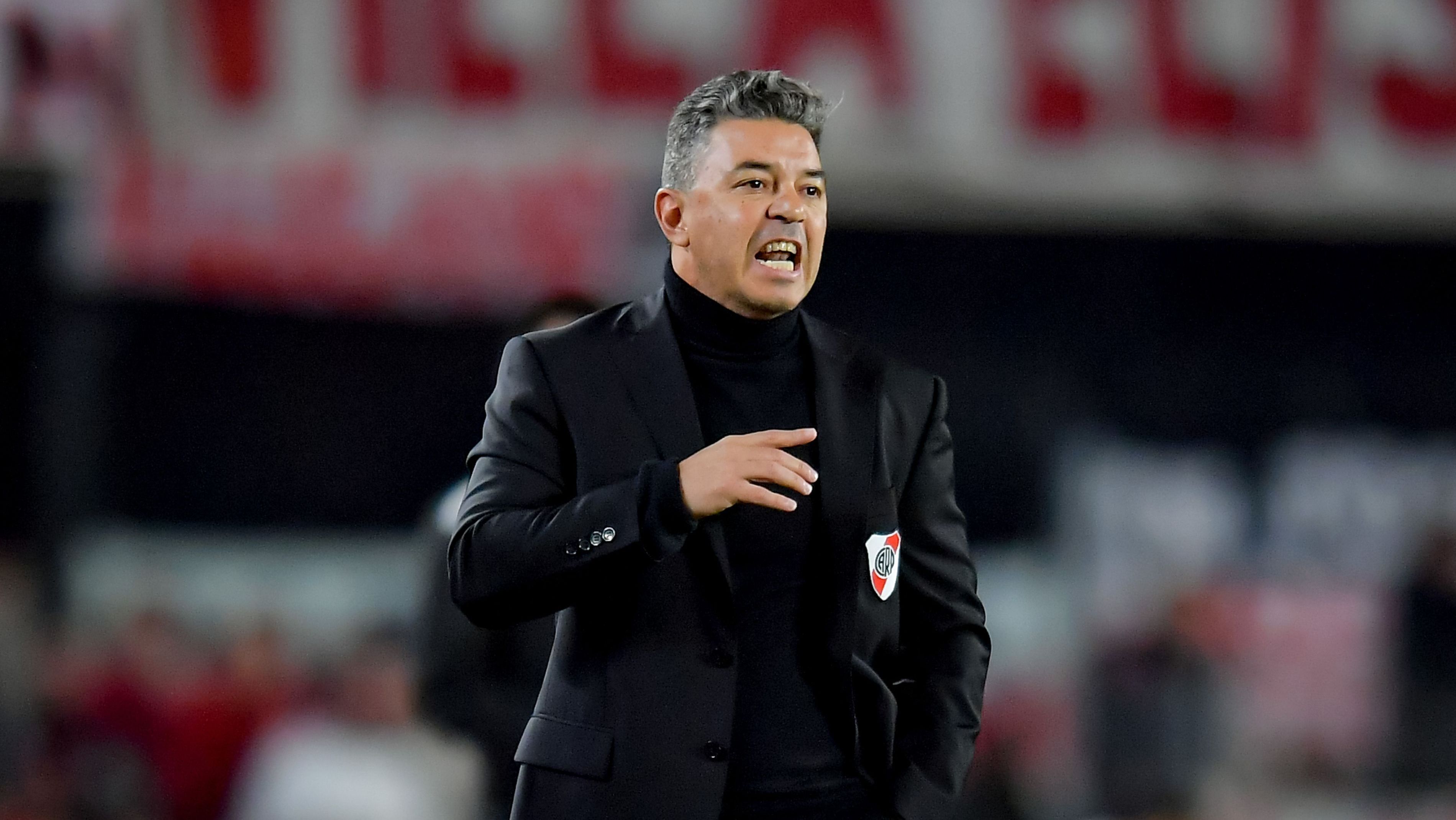 Marcelo Gallardo durante jogo do River Plate contra o Talleres, pela Libertadores