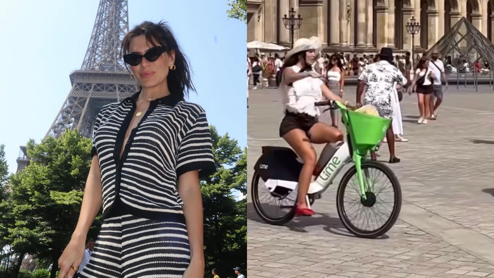 Mariana Goldfarb alugou bicicleta e pedalou na área externa do espaço