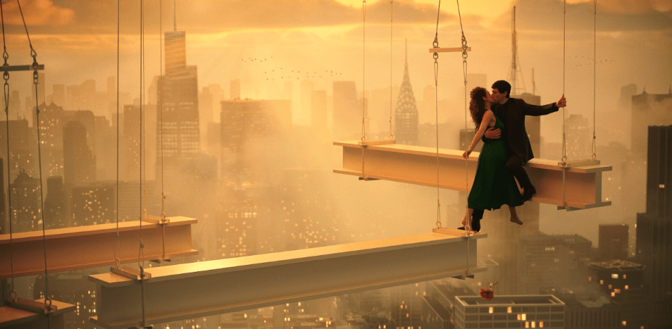 Adam Driber e Nathalie Emmanuel em "Megalopolis" • Divulgação/O2 Play