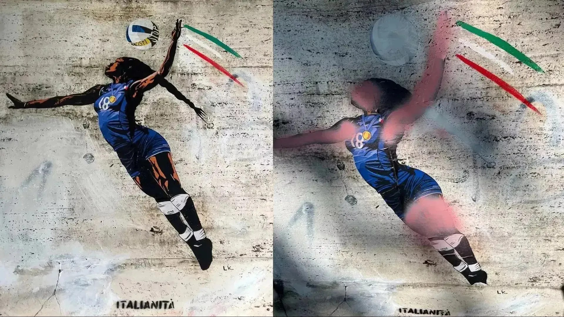 Mural de Egonu, na Itália, foi vandalizado