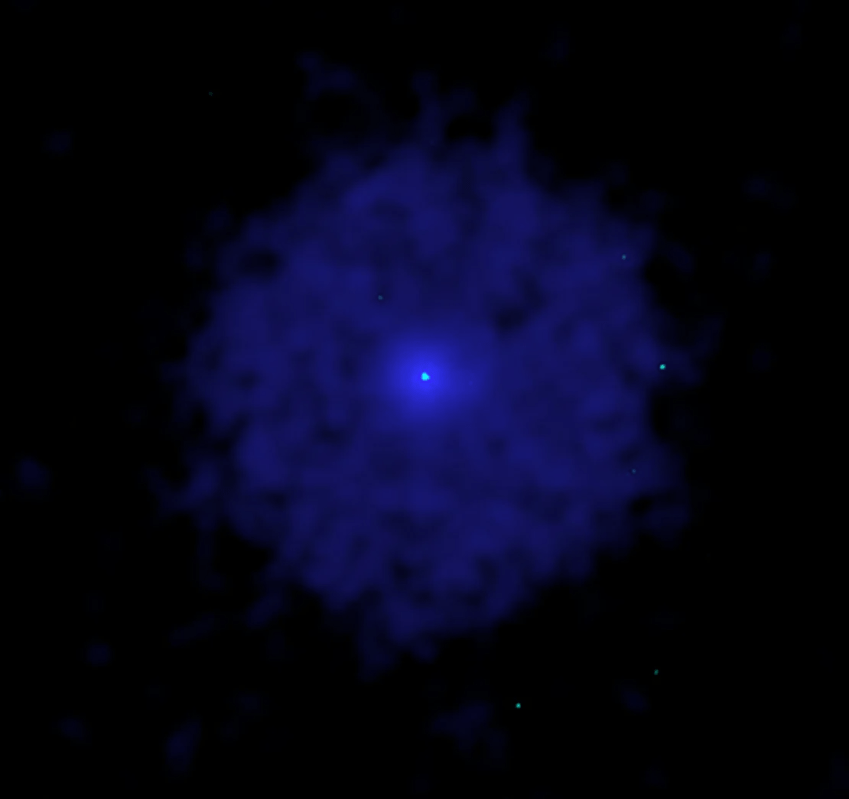 Observações de raios X feitas pelo telescópio XMM-Newton da Agência Espacial Europeia mostram a extensão da nebulosa da supernova e o Observatório de Raios X Chandra da Nasa identifica sua fonte central, uma estrela anã branca que curiosamente não contém hidrogênio ou hélio / Nasa/CXC/ESA