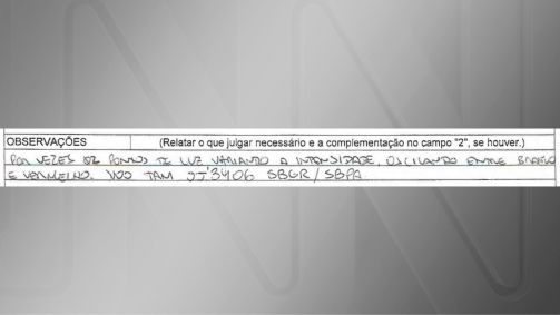 Registro feito por piloto da Latam perto de Porto Alegre em fevereiro de 2023