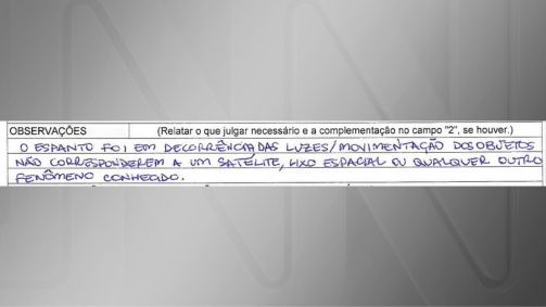 Registro feito no dia 21 de janeiro de 2023