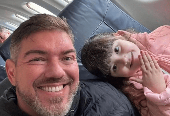 Pai e filha, Rafael Fernando Dos Santos e Liz ibba Dos Santos morreram no acidente do voo 2283 da Voepass / Reprodução/Redes Sociais