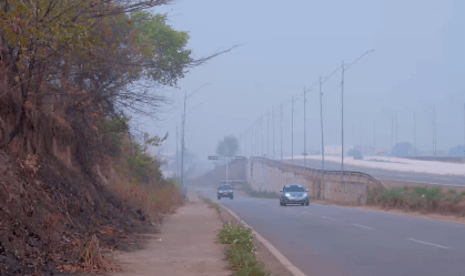 Porto Velho fica coberta de fumaça em mais um dia de qualidade do ar ruim