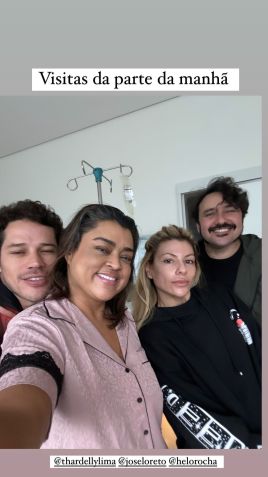 José Loreto e Thardelly Lima visitam Preta Gil no hospital • Instagram/Preta Gil