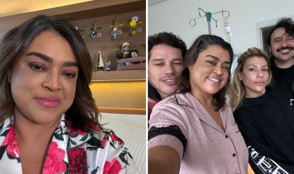 No hospital, Preta Gil recebe visita de José Loreto e Thardelly Lima