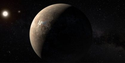 A ilustração mostra como seria o exoplaneta Proxima Centauri b.