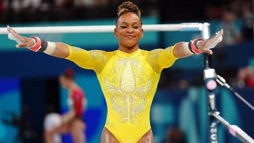 Rebeca Andrade na final individual geral da ginástica artísticas em Paris 2024