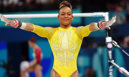 Rebeca Andrade na final individual geral da ginástica artísticas em Paris 2024