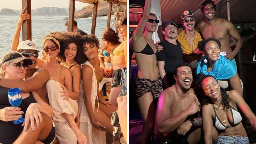 Elenco de "Renascer" celebra fim de novela com festa