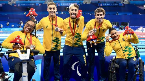 O revezamento 4x50m livre do Brasil, formado por Talisson Glock, Patrícia Santos, Lídia Cruz e Daniel Xavier Mendes, conquistou a medalha de bronze nos Jogos Paralímpicos de Paris 2024