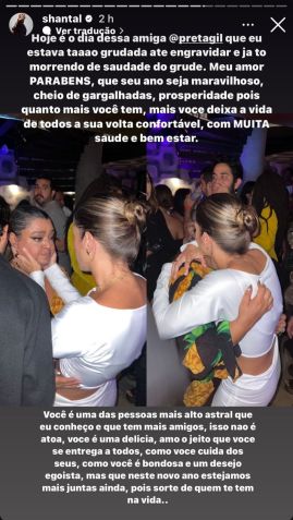 Shantal publicou duas fotos com Preta Gil em suas redes / Instagram/Shantal