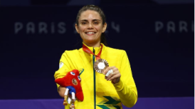Silvana Fernandes conquistou a medalha de bronze no Taekwondo até 57kg K44