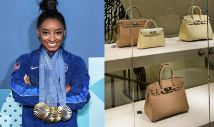 Após brilhar em Paris, Simone Biles compra bolsa cobiçada da Hermès