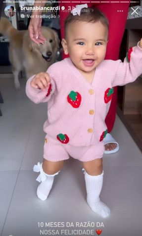 Influenciadora mostrou vídeo em que a pequena dá alguns passos / Instagram/Bruna Biancardi