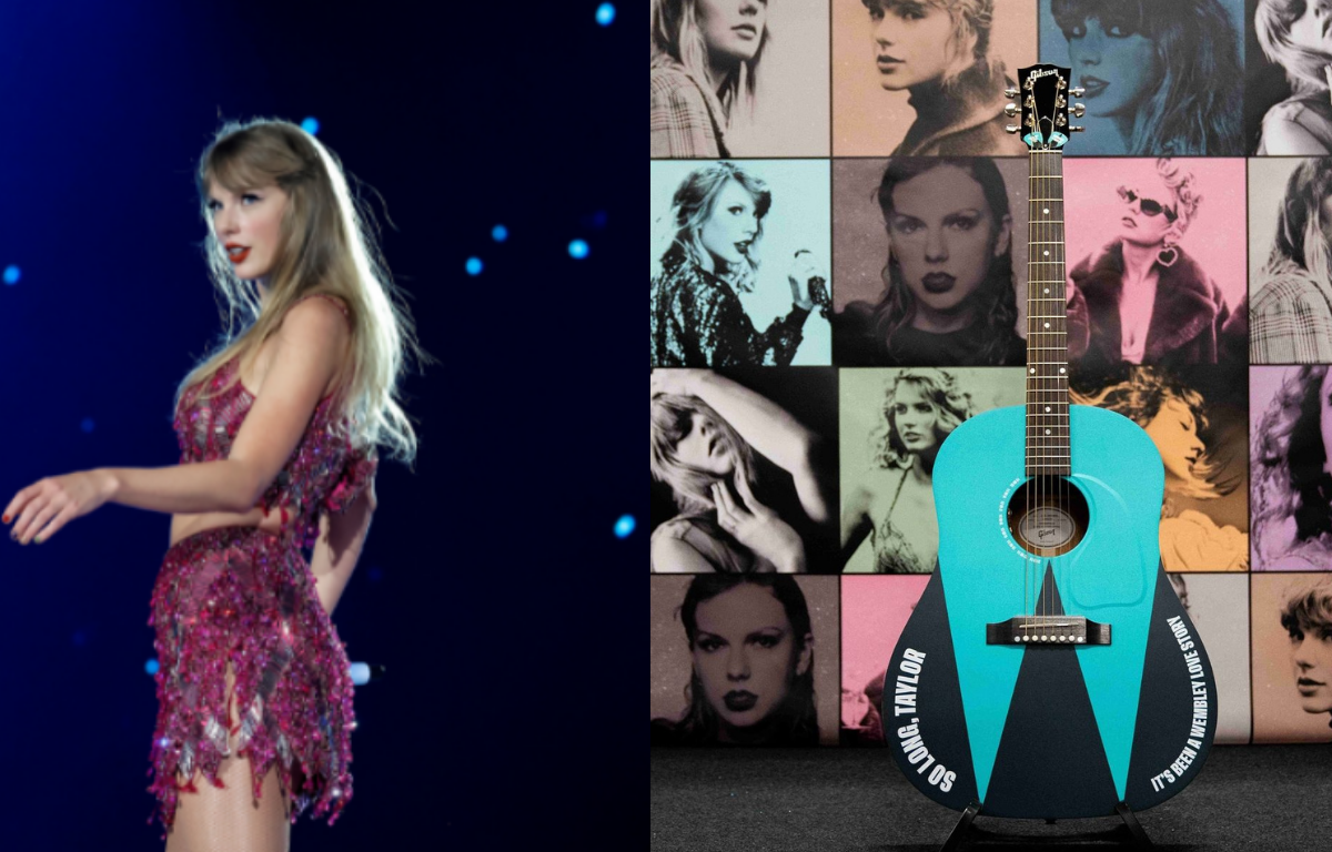 Taylor Swift é homenageada e ganha violão personalizado após shows