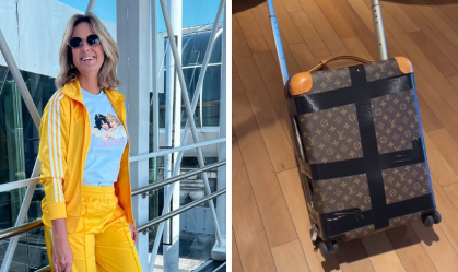 Ticiane Pinheiro passa perrengue e "cola" mala de R$ 21,4 mil com fita adesiva