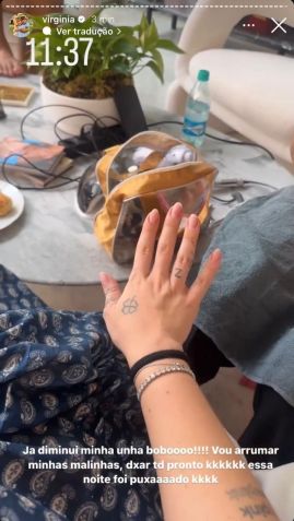 Virginia diminuiu as unhas ao chegar no último mês de gravidez • Instagram/Virginia