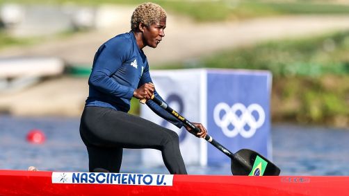 Valdenice Conceição nas eliminatórias da prova C1 200m em Paris 2024