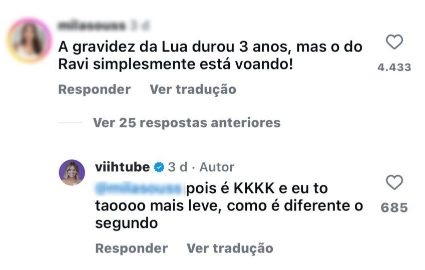Viih Tube afirmou como se sente na atual gestação / Reprodução