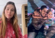 Virginia mostra família se divertindo na piscina, mas não entra: 