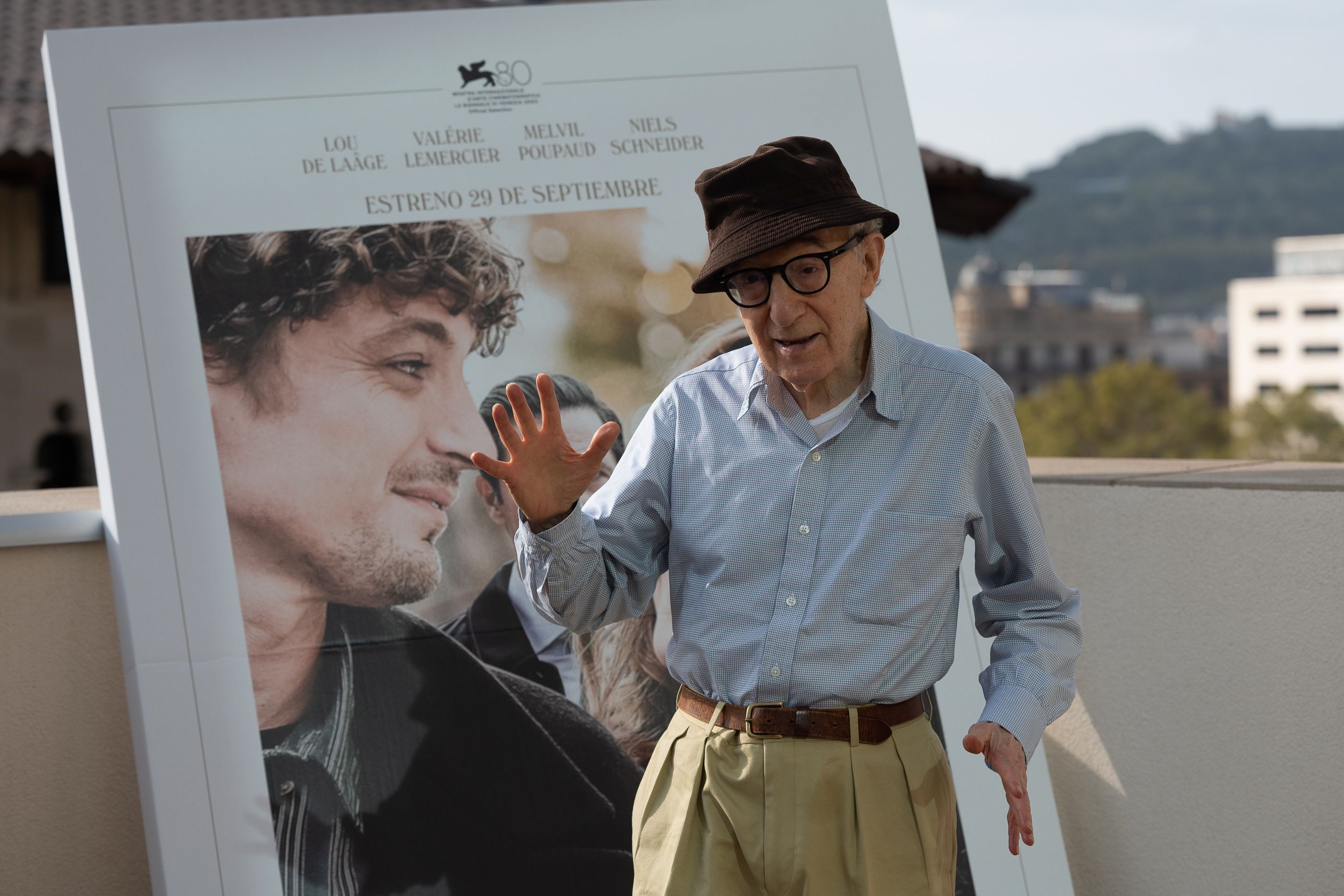 Woody Allen apresenta "Golpe de Sorte" em Barcelona, em 2023