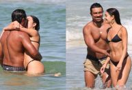 Sophie Charlotte e Xamã curtem aos beijos dia de praia no Rio de Janeiro