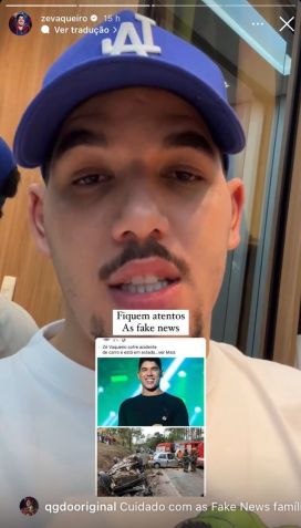 Zé Vaqueiro alerta internautas diante de notícias falsas sobre seu estado de saúde • Instagram/Zé Vaqueiro